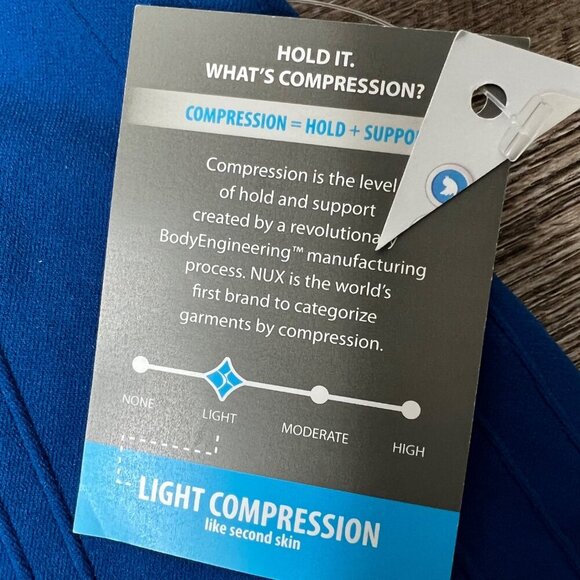 NWT Nux Blue Light Compression Shelf Bra Seamless Tank Racerback Logo Small - Picture 4 of 7